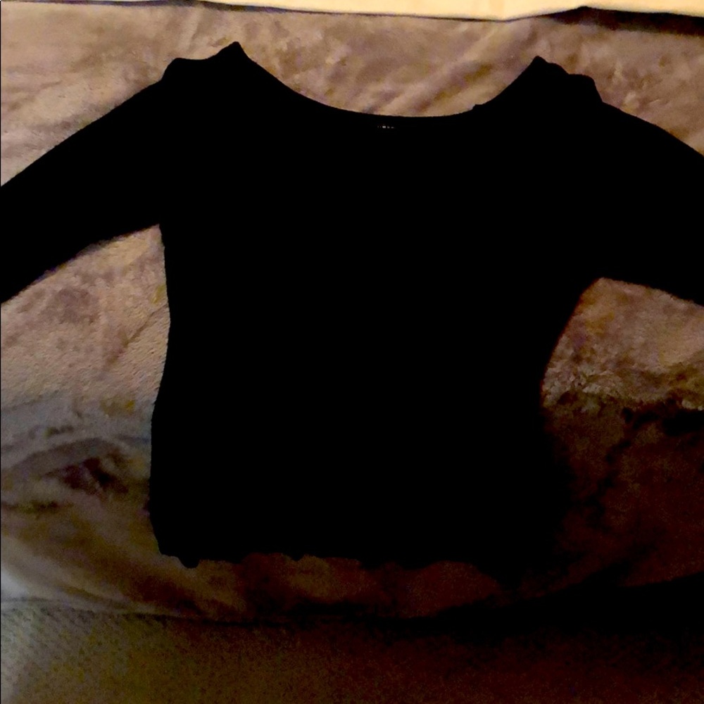 Guess ribbed black 3/4 sleeve top